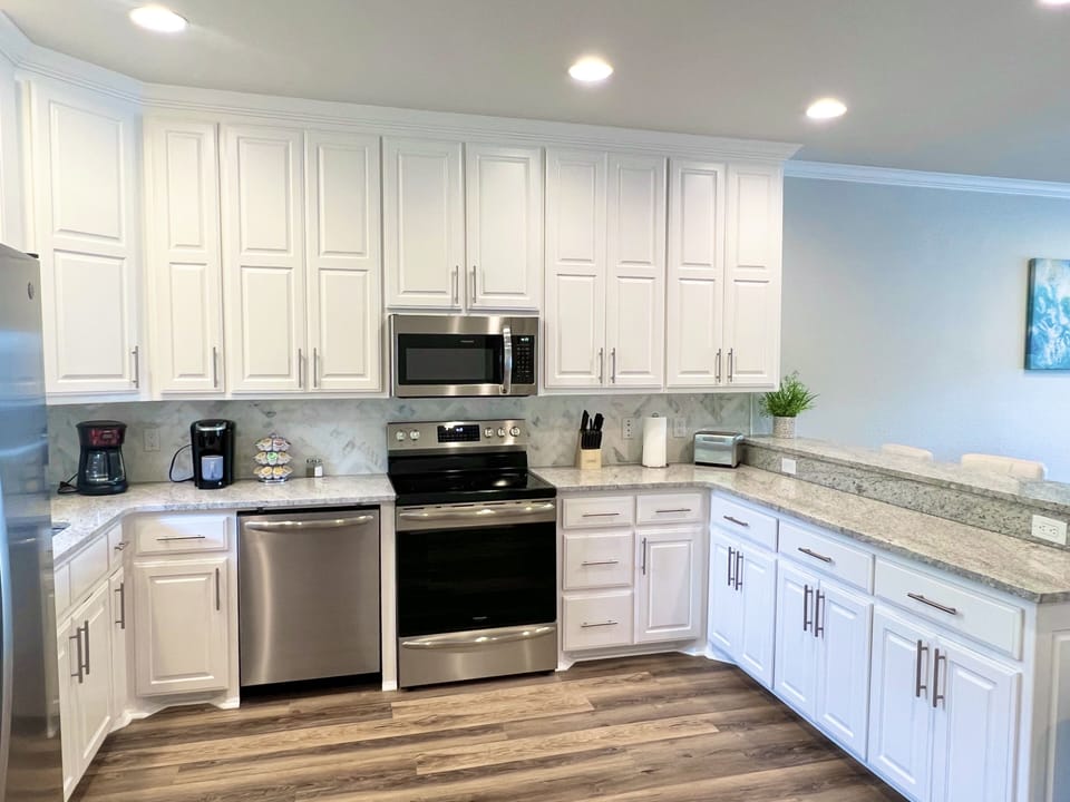 Try out a new recipe in the fully equipped kitchen.