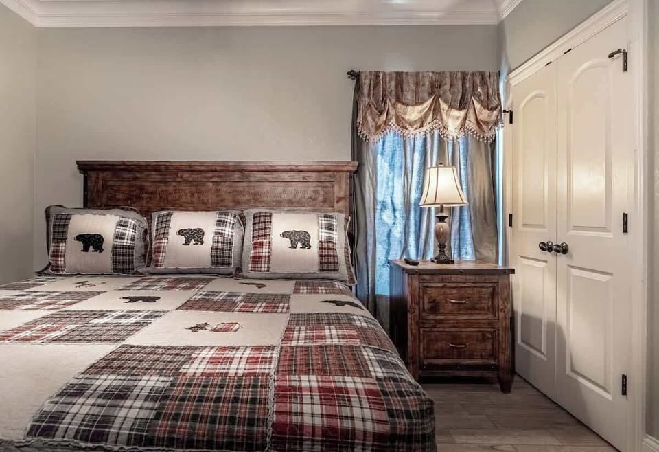 Our extra comfy kind bed in the master bedroom!