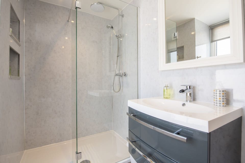 First floor: Family shower room with rainfall shower