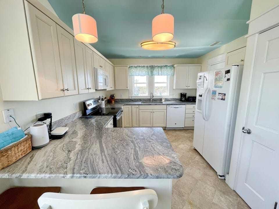 Kitchen, Second Floor with Deck Access