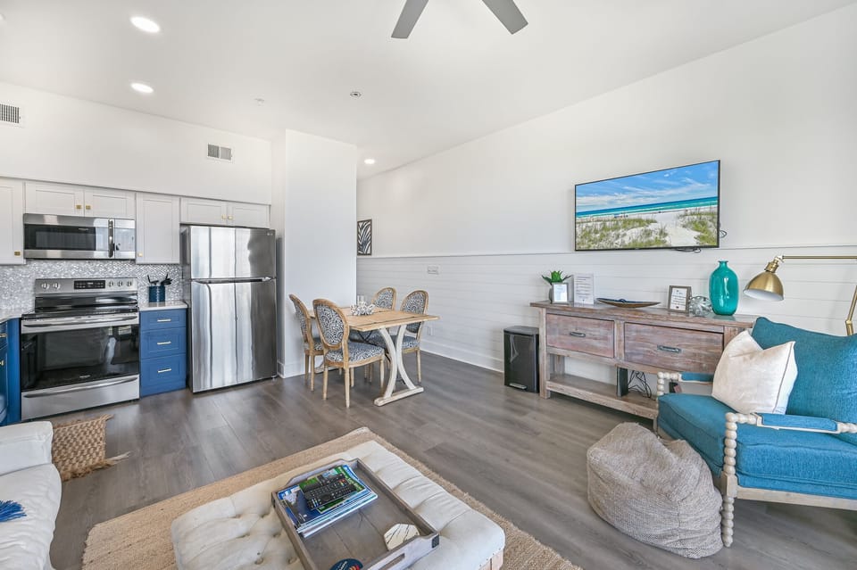 Plenty of space for cooking, eating and watching tv