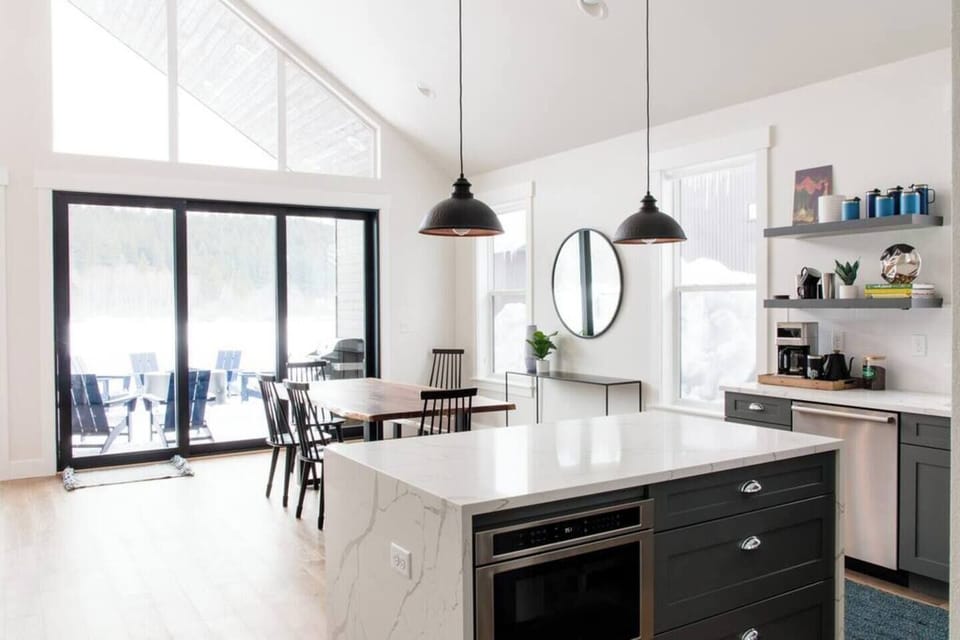 Soaring ceilings in the main house give the feel of space and so much natural light.