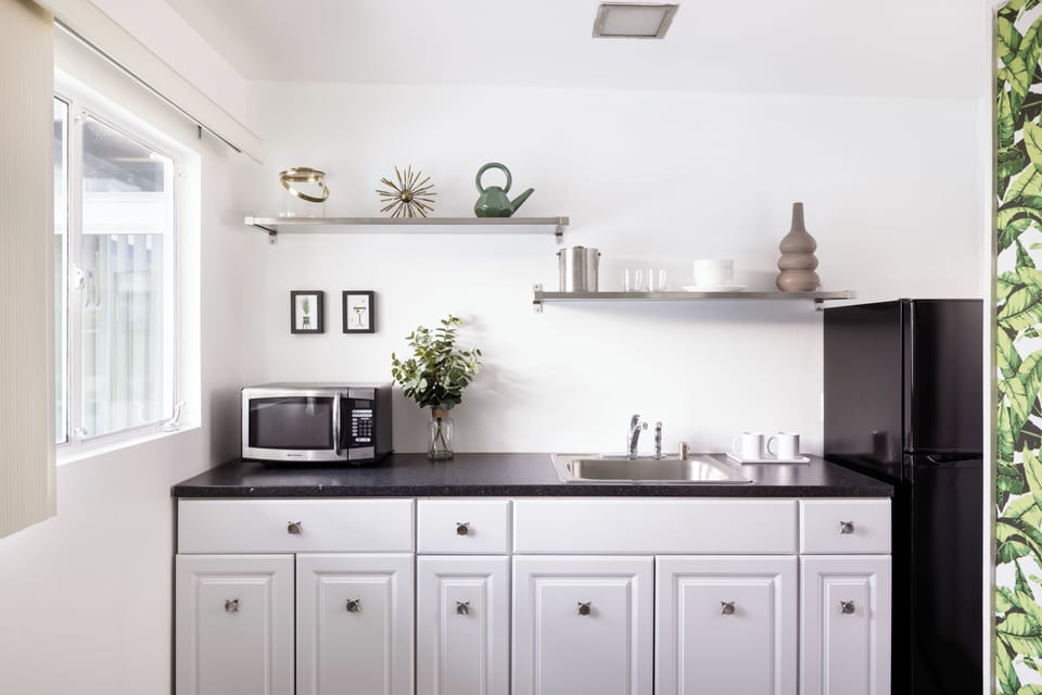  Deluxe Double Room, 1 King and 1 Queen | Private kitchenette | Fridge, coffee/tea maker