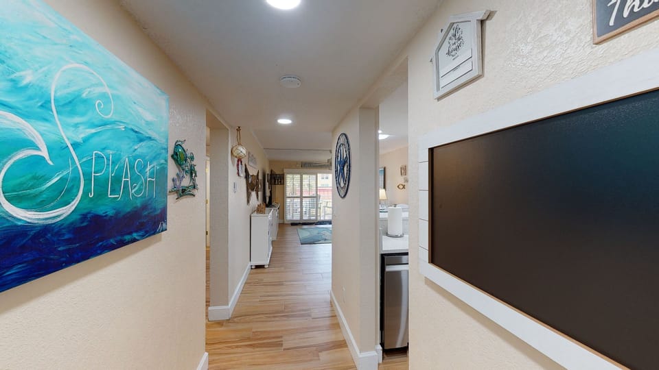 Chaulk board in hallway with Wi-Fi password