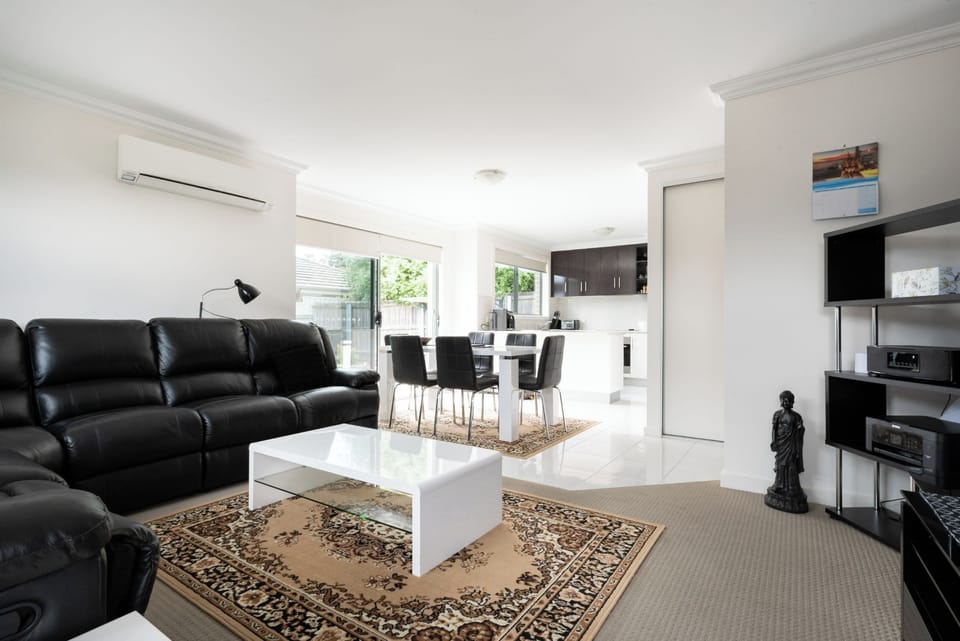 Open plan kitchen, living and dining