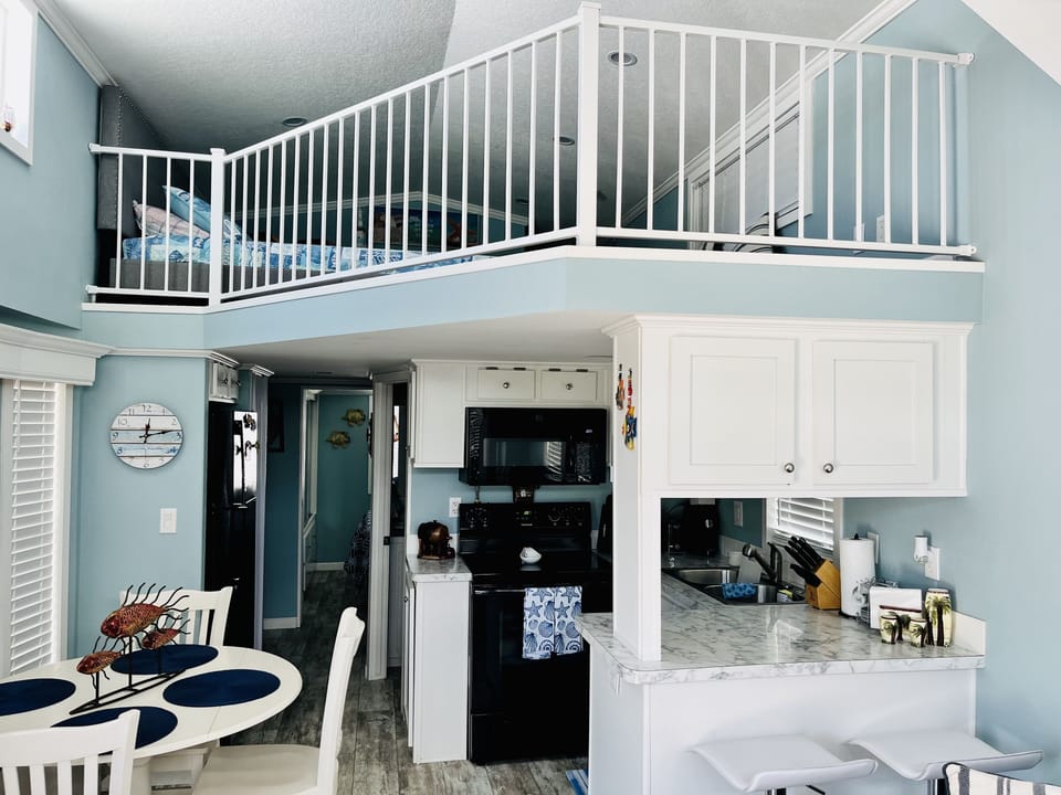 View of the kitchen and dining room from the living room
