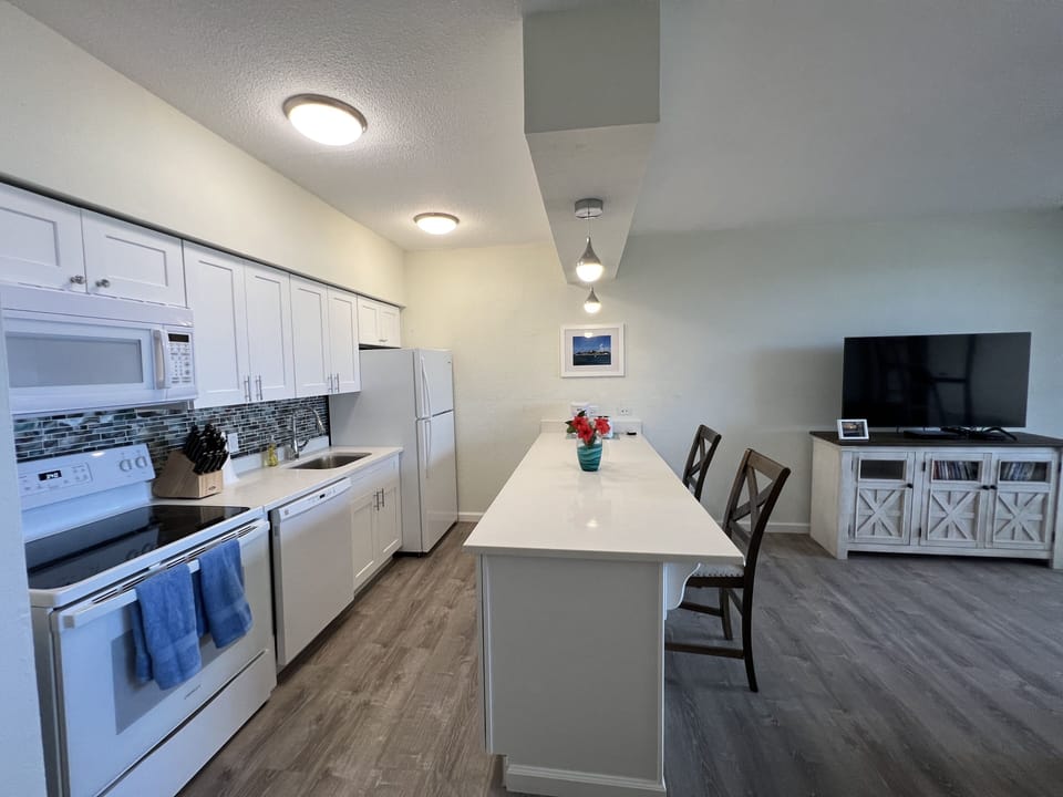High end cabinets with quartz counters and all new appliances