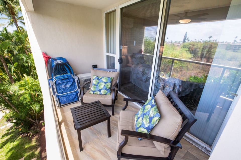 Enjoy tropical lush views from the privacy of your lanai.