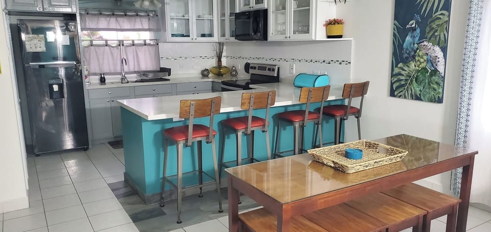 View of kitchen and dining table 