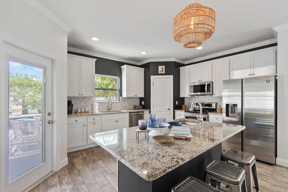 Renovated kitchen with modern finishes
