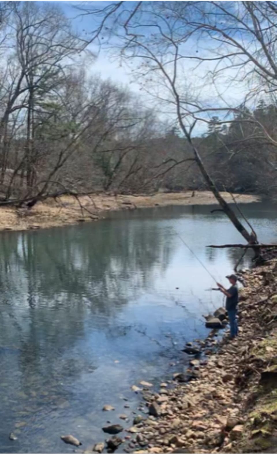 Husband Fly Fishing our honey hole