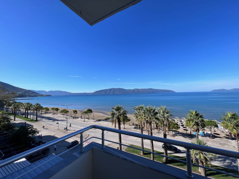 Balcony with sea and beach view