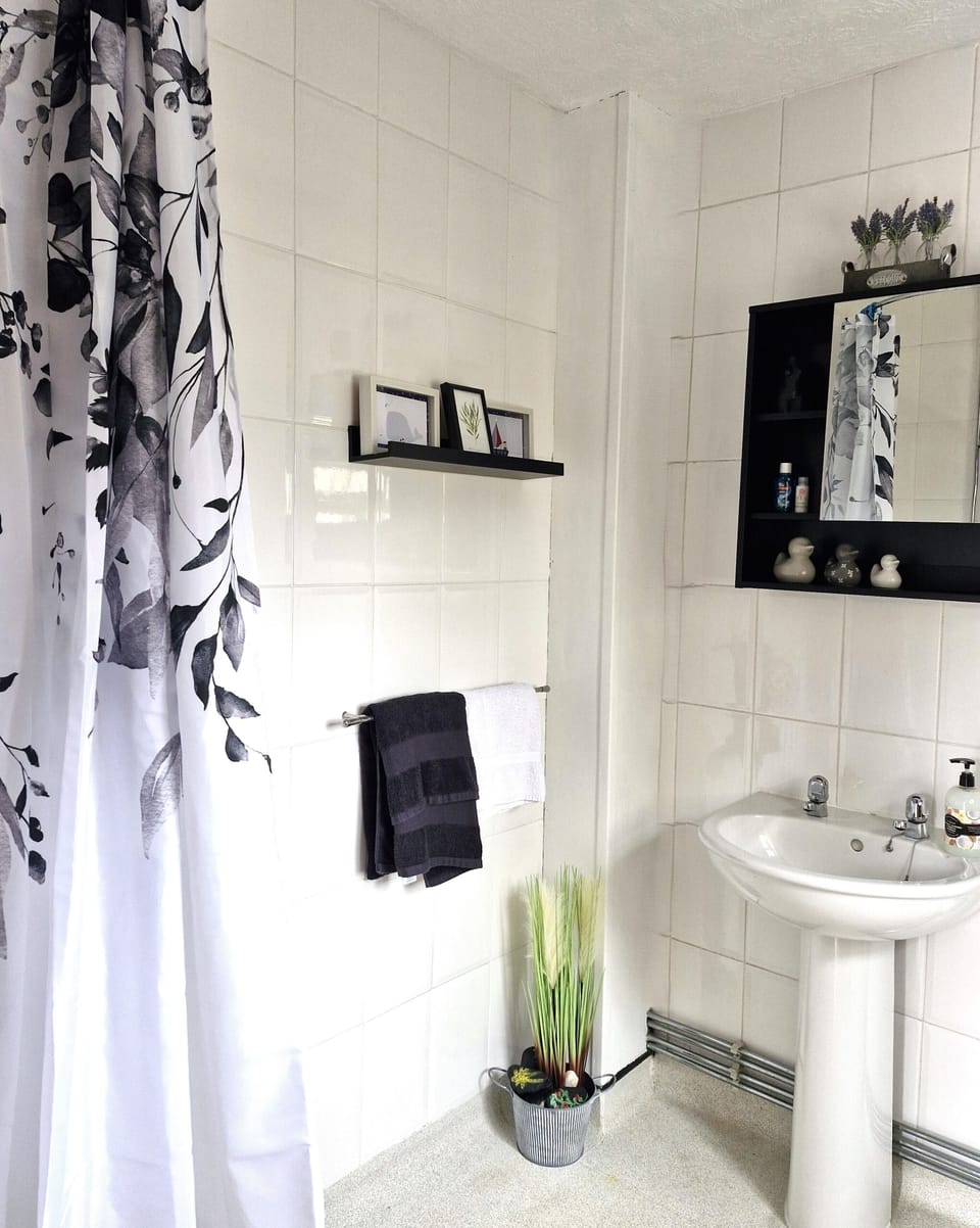 Spacious wetroom - shower chair is available if needed.