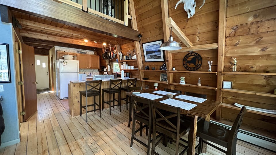 View of Dining area and Kitchen from Large Deck