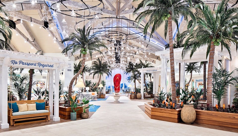 Make a photo at resort lobby with an iconic 15ft tall Margaritaville flip flop.