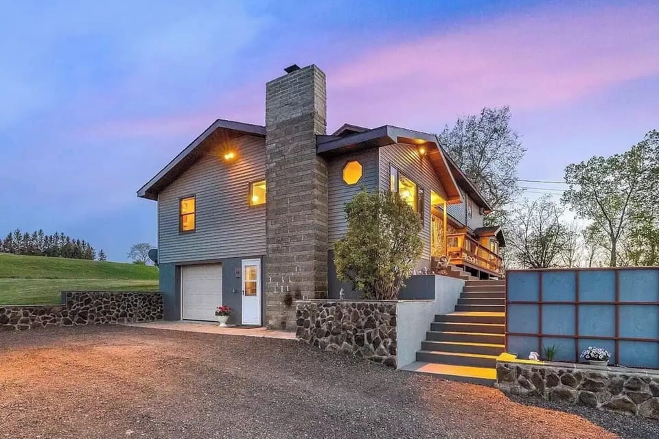 House with stairs leading to main entrance