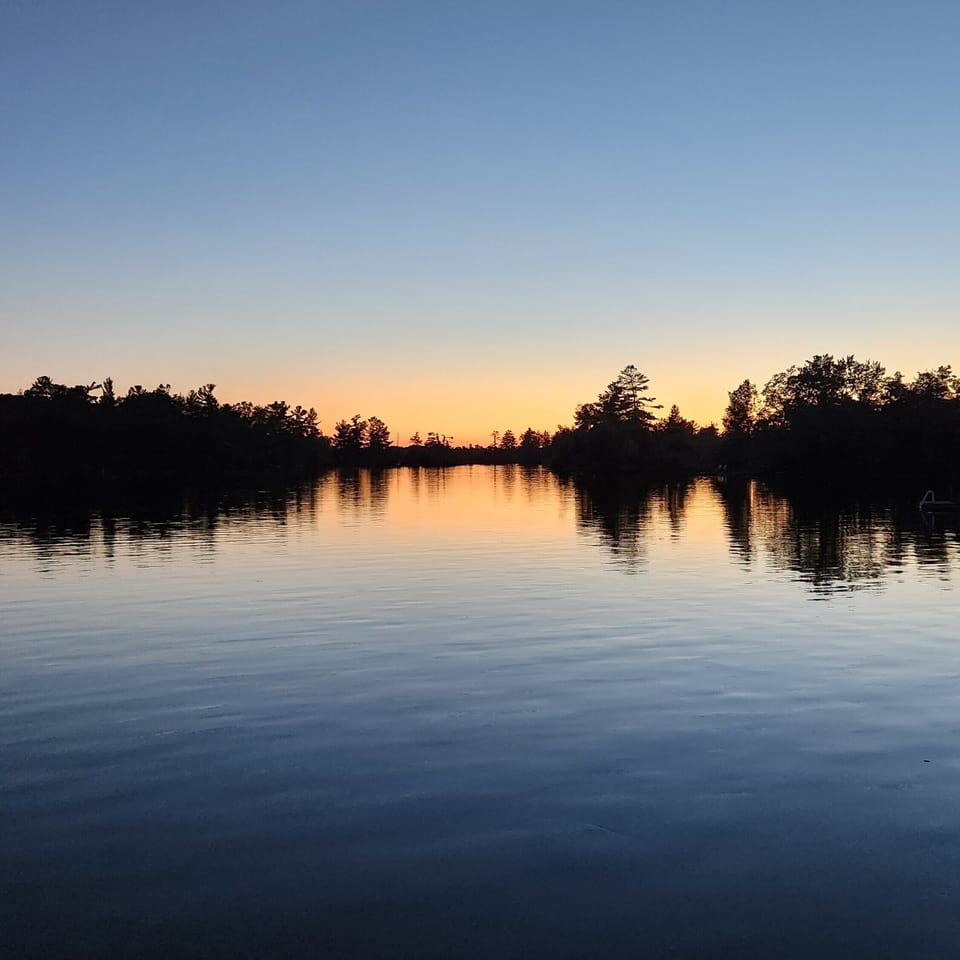 Sunset views from yard and dock