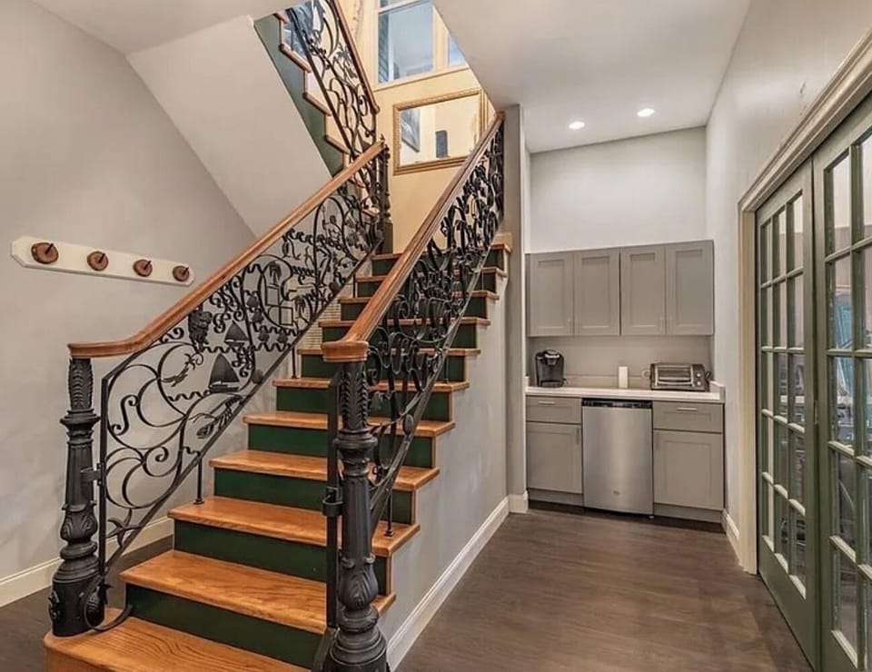 Stairs and downstairs mini fridge