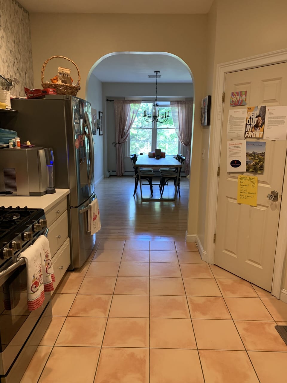 Kitchen into dining room
