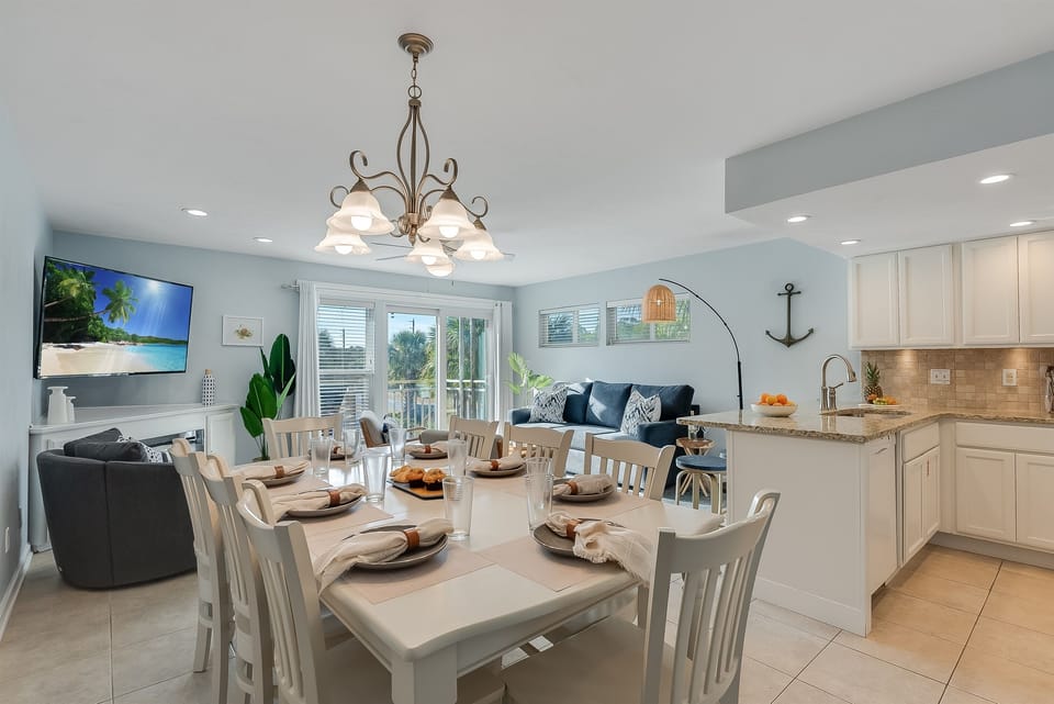 Open concept living and dining room.