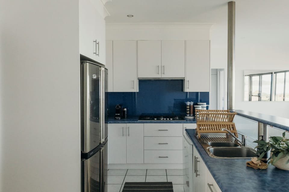 Main kitchen, fully equipped with everything you need and more for a holiday.