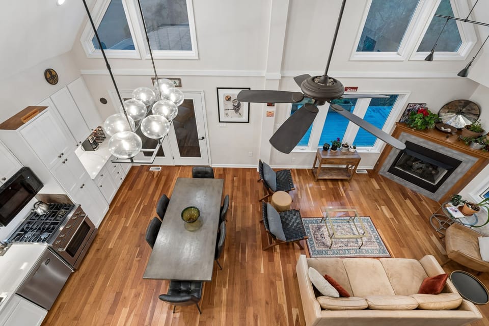 View of Living/Kitchen area from loft.
