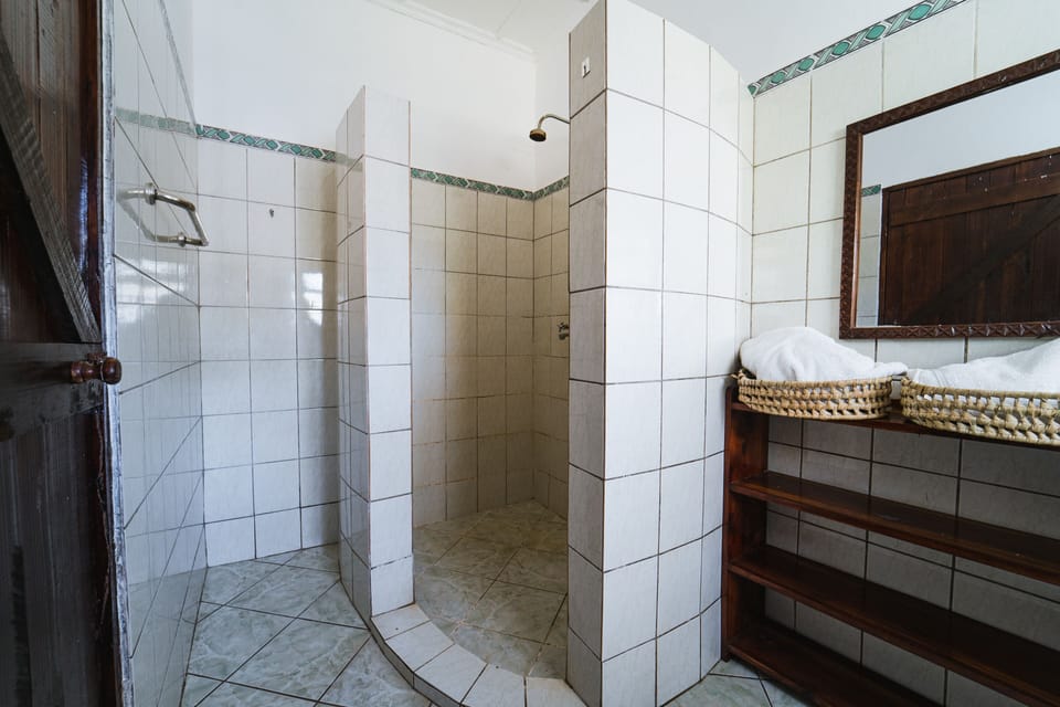 Shower, hydromassage showerhead, bidet, towels