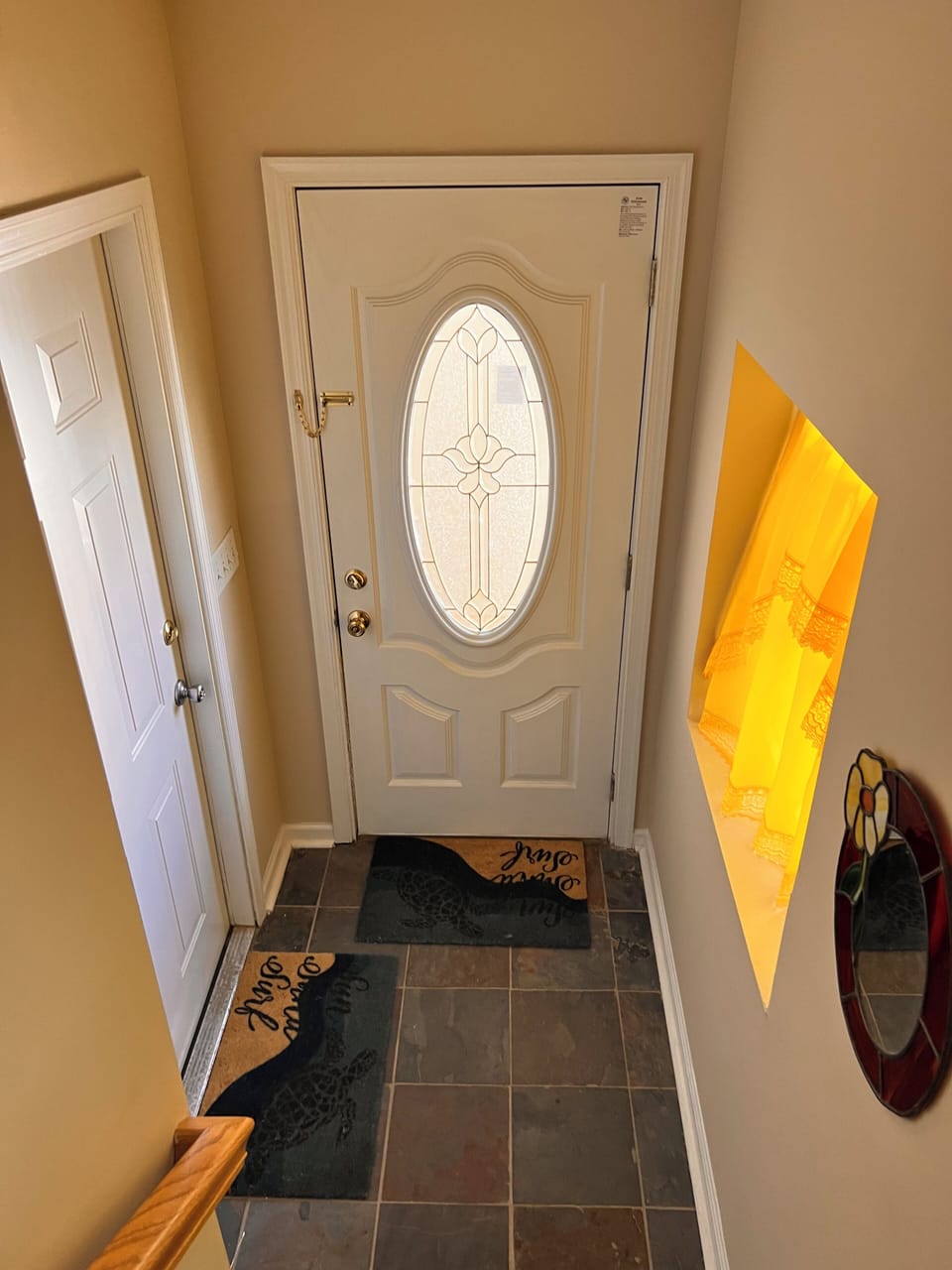 Front door entrance to Townhouse.  Door to the left.  