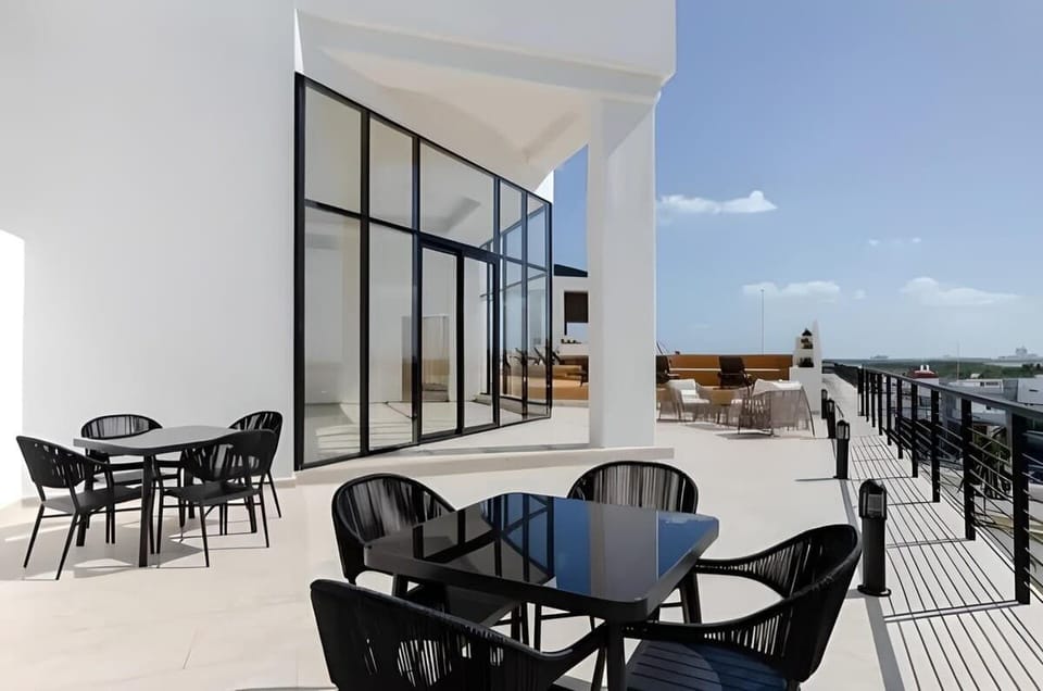 Rooftop terrace dining area