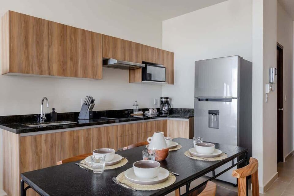 Cocina perfectamente equipada para tus comidas.