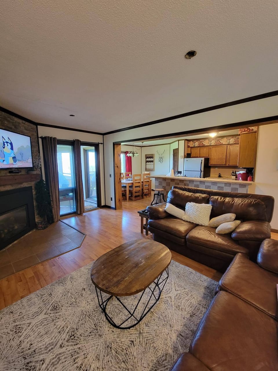 Living Room w/ Pull out sofa Bed & Gas Fireplace