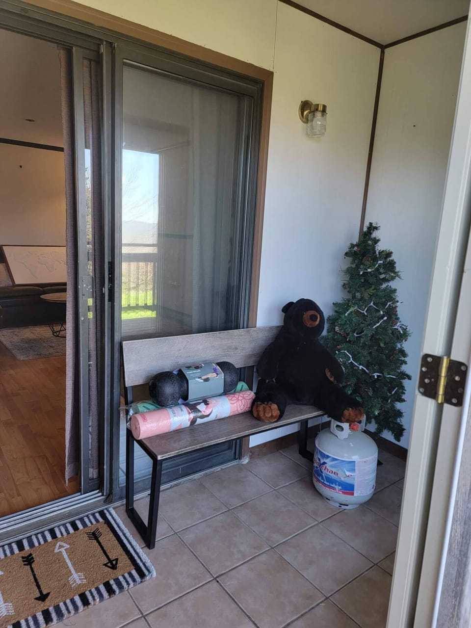 Back Enclosed Porch w/ Yoga Mat & Foam Roller
