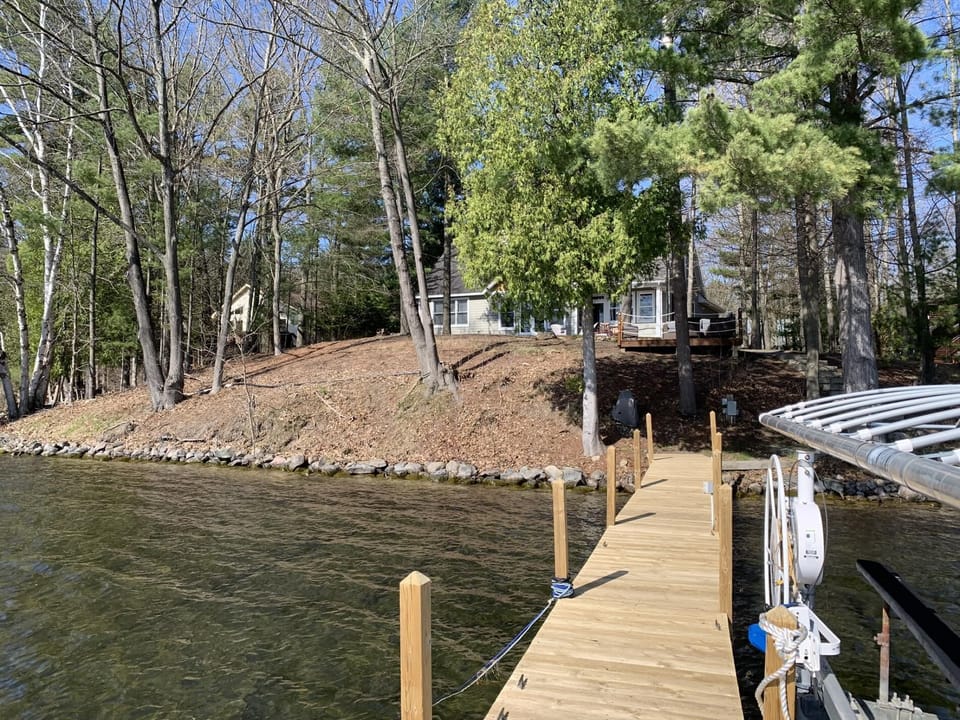 Facing house from dock