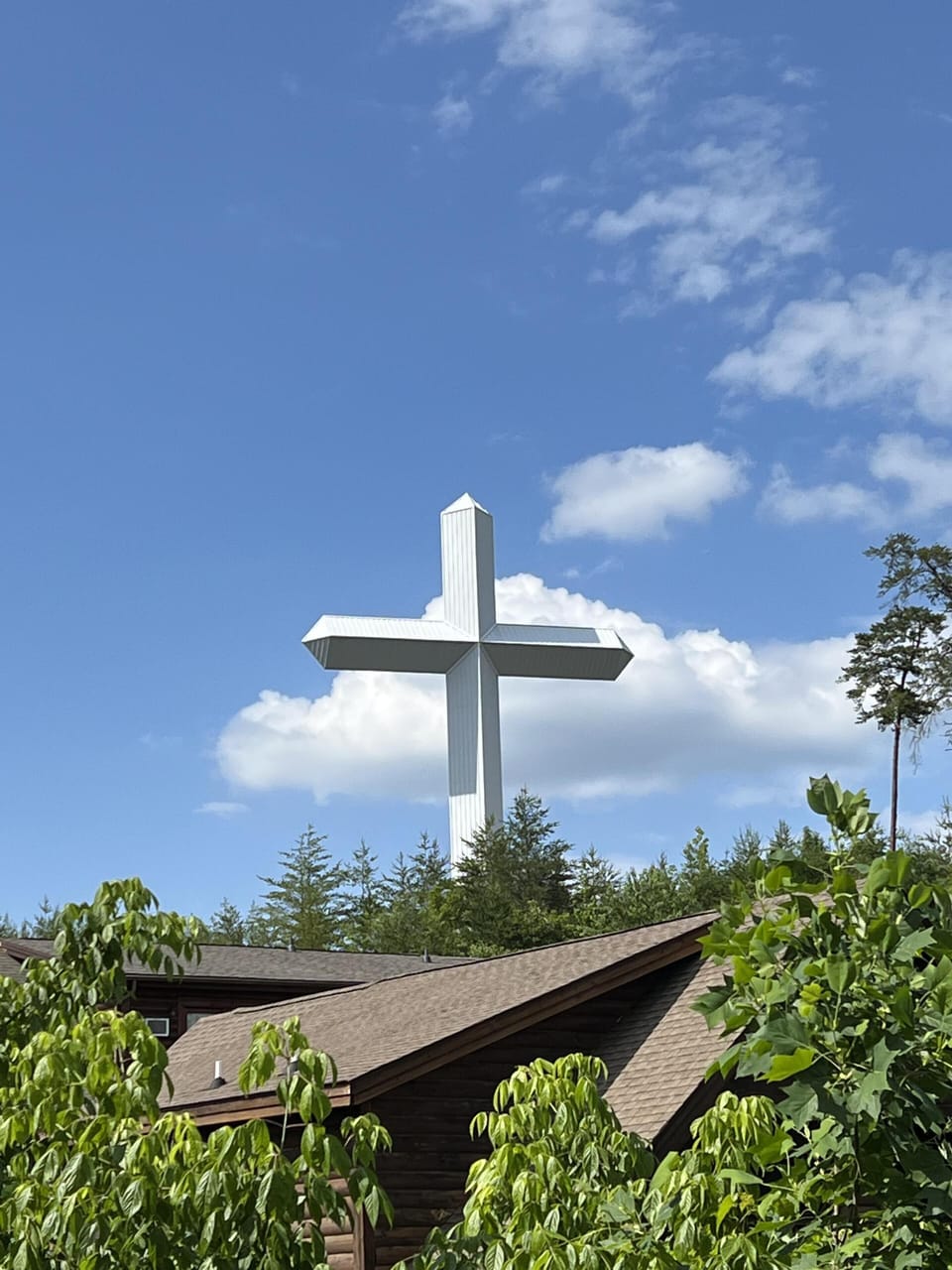 View of the Wears Valley Cross from top porch.