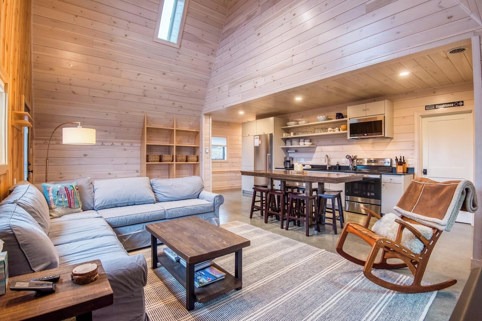 Large wrap around couch in living room