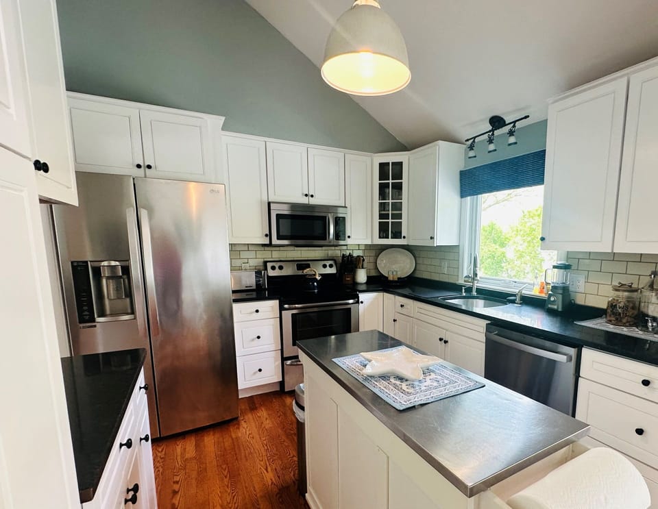 All stainless steel appliances in the kitchen - 671 Great Fields Rd Brewster Cape Cod - Beach Glass - New England Vacation Rentals