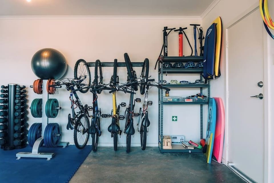 Bikes , Helmets, Pumps and boogie boards, snorkels and outdoor games.