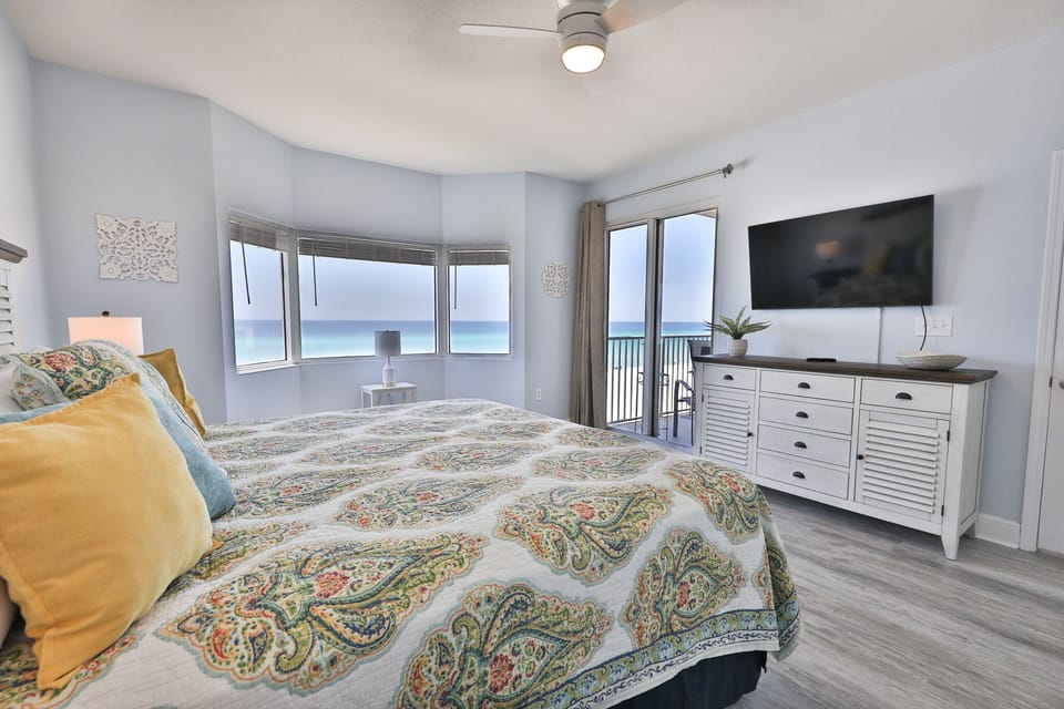 Access to the private balcony from the master bedroom.
