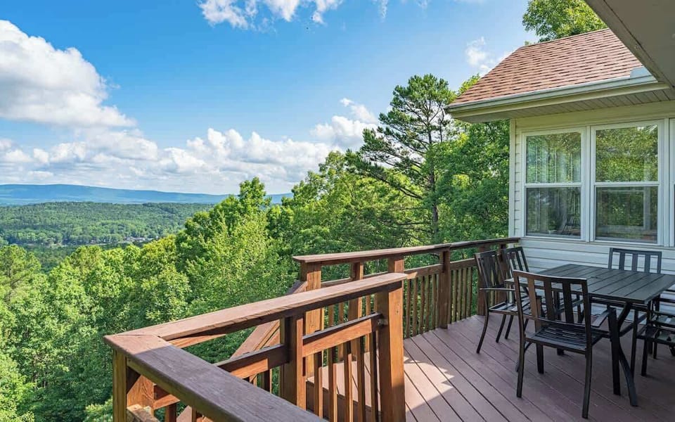 Stunning mountain views from the deck create the perfect backdrop for peaceful mornings and relaxing afternoons