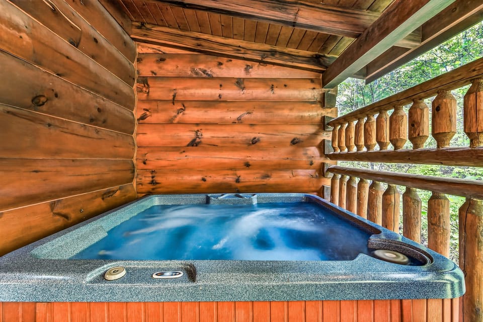 Relaxing hot tub, perfect for unwinding after a fun filled day!
