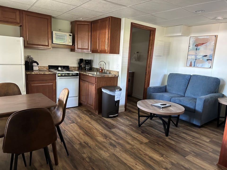 Family Suite, 1 King Bed with Sofa bed, Kitchen, Lake View | Private kitchen | Fridge, microwave, coffee/tea maker, freezer