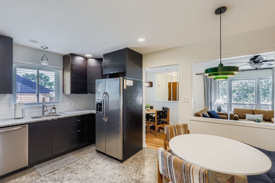 Kitchen located right off the living area and dining space.