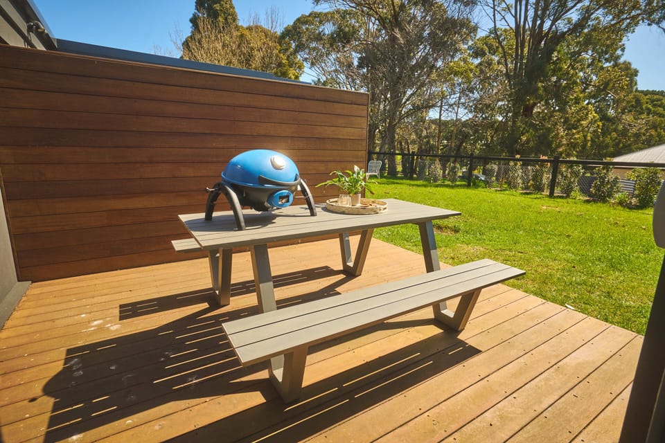 Outdoor deck with BBQ