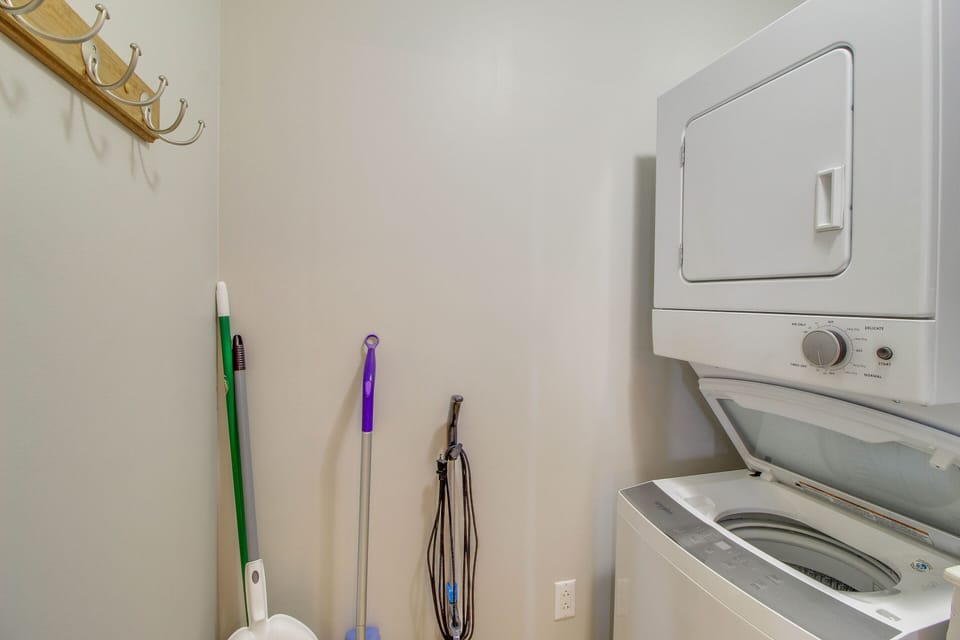 Washer + Dryer stack in the room!