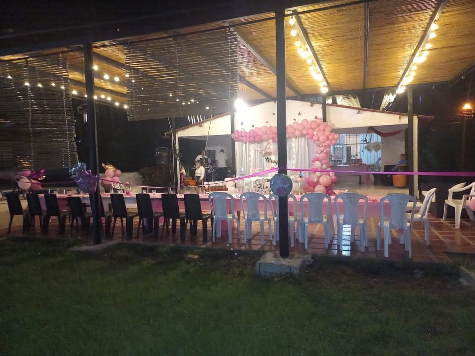 Outdoor banquet area