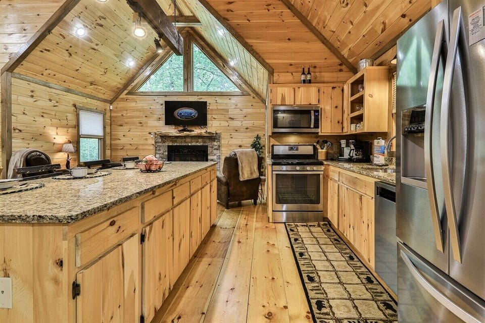 Kitchen adjacent to dining area
