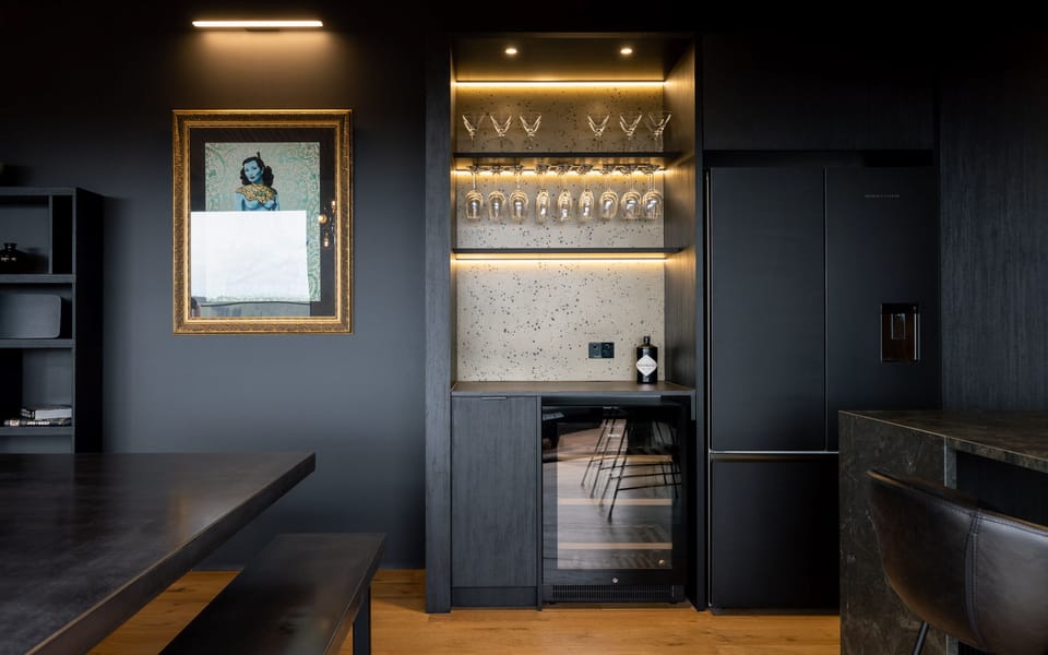 Luxury Villa | Private kitchen | Full-size fridge, microwave, oven, stovetop