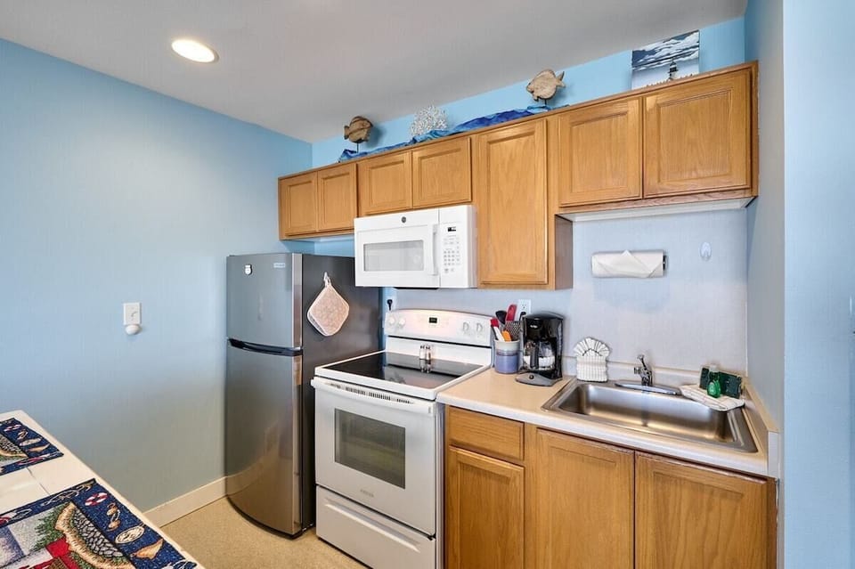 Enjoy a full kitchen