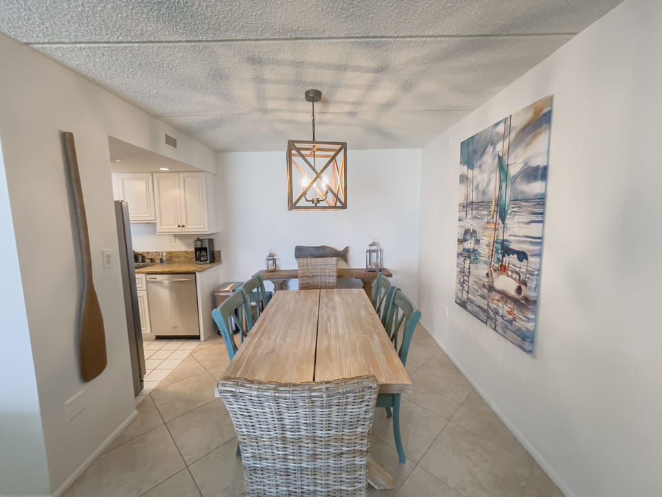 Enjoy meals together in the dining room, featuring seating for six guests—perfect for family dinners or entertaining friends!