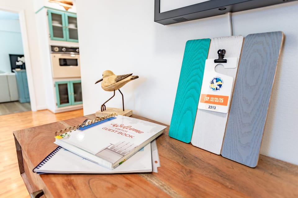 Sign our Guest Book please! Parking passes and other vital information about the area await for you as you enter.
